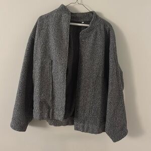 Grey sweater bomber